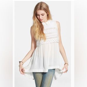 Free People Twice As Nice Twofer Gauzy High Low Tunic Top